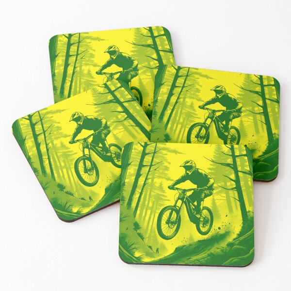 Item preview, MTB Shredder Taking Big Leaps – Green & Yellow Edition designed and sold by GrizzlyCollective.