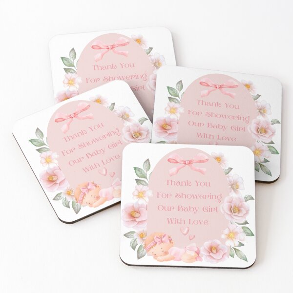 Item preview, thank you girl baby shower pink floral arch designed and sold by mariana83.