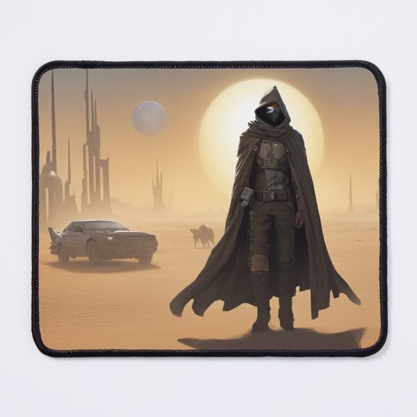 Item preview, "A Masked Bounty Hunter Standing in a Dusty Desert" designed and sold by Filmcharlie-Shop.