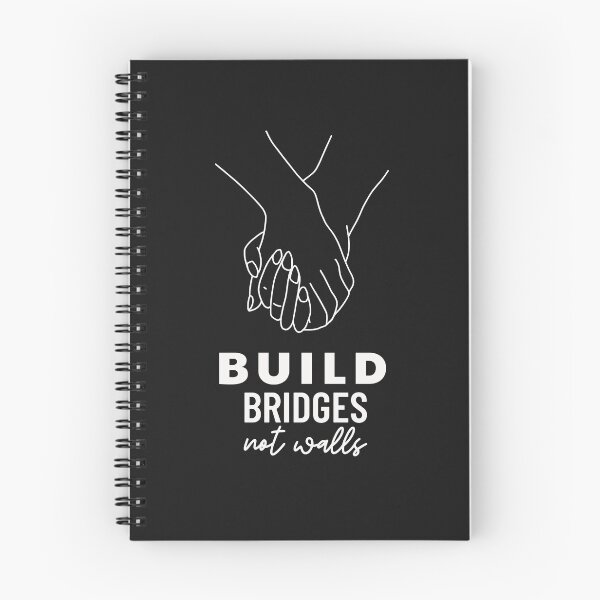 Item preview, Build Bridges Not Walls, Unity Peace Activist, Anti-Rasicm, Anti-Hate Positive Message, Anti-Bullying, Anti-Mobbing designed and sold by Anniko Art Studio.