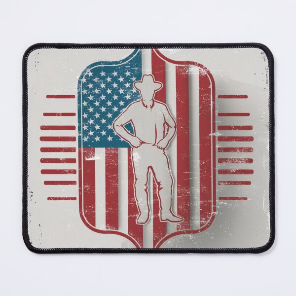 Item preview, Retro Patriotic Vintage Rodeo Cowboy USA Flag designed and sold by Kia Blaze.