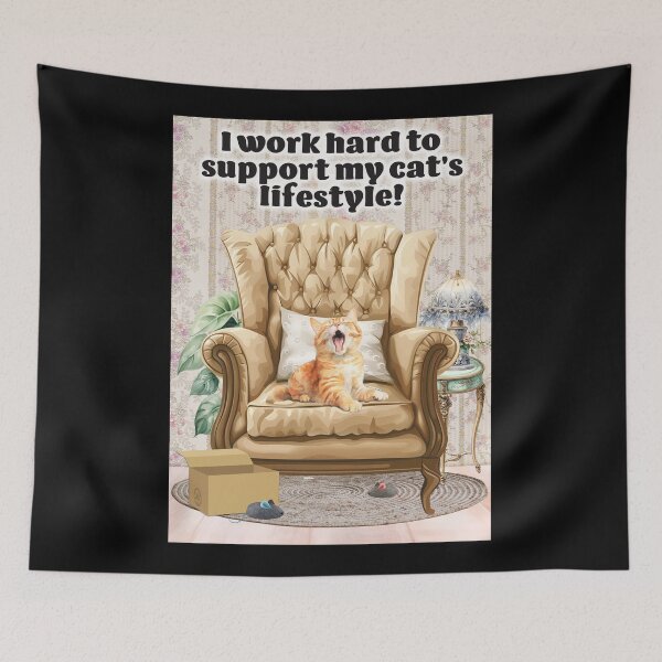Item preview, Work Hard Tabby designed and sold by Karen Wood.