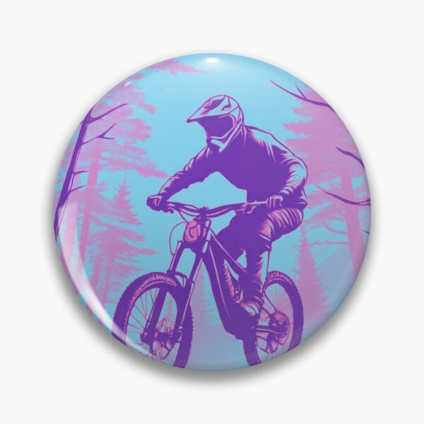 Item preview, MTB Shredder Taking Big Leaps – Pink & Blue Edition designed and sold by GrizzlyCollective.