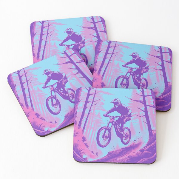 Item preview, MTB Shredder Taking Big Leaps – Pink & Blue Edition designed and sold by GrizzlyCollective.