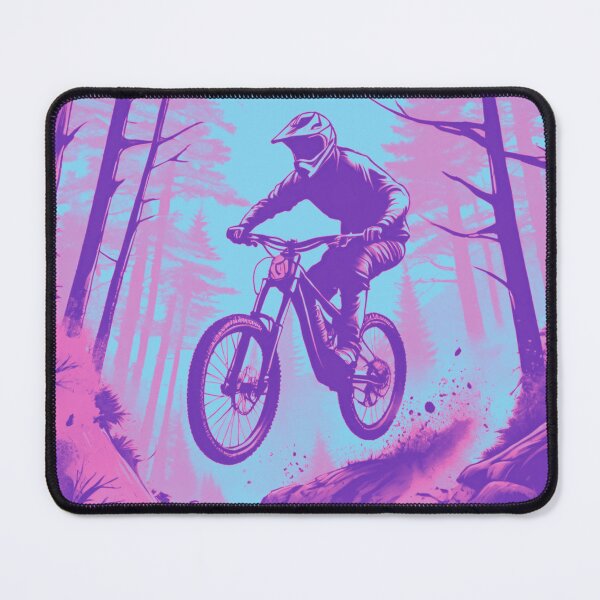 Item preview, MTB Shredder Taking Big Leaps – Pink & Blue Edition designed and sold by GrizzlyCollective.