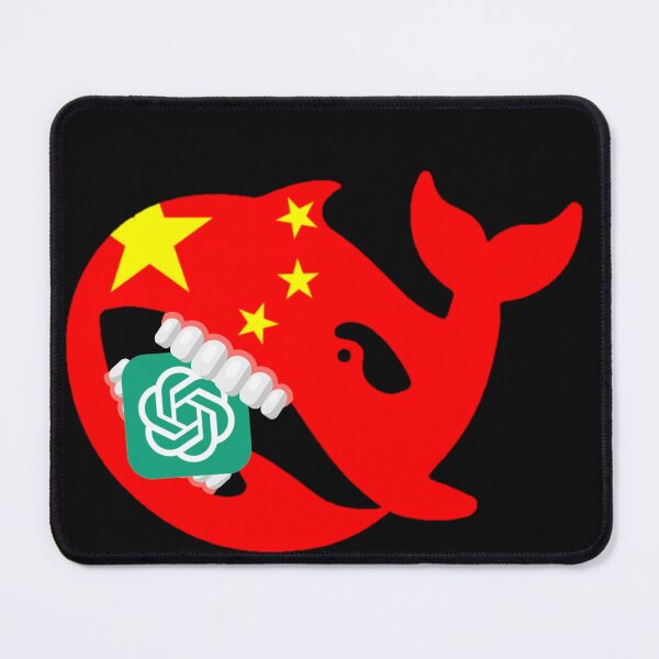 Item preview, Deepseek whale chinese flag eating chatgpt designed and sold by ChataMaroon.
