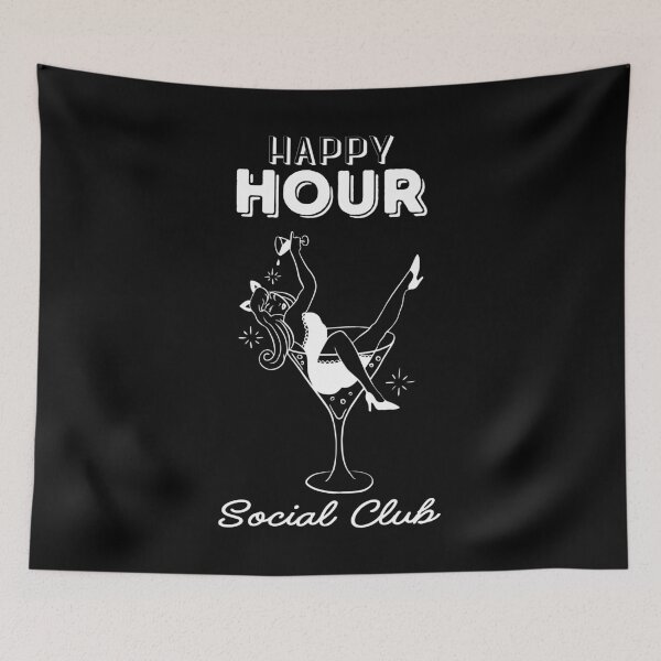Item preview, Happy Hour Social Club (white) designed and sold by Magnolia Valley Art.