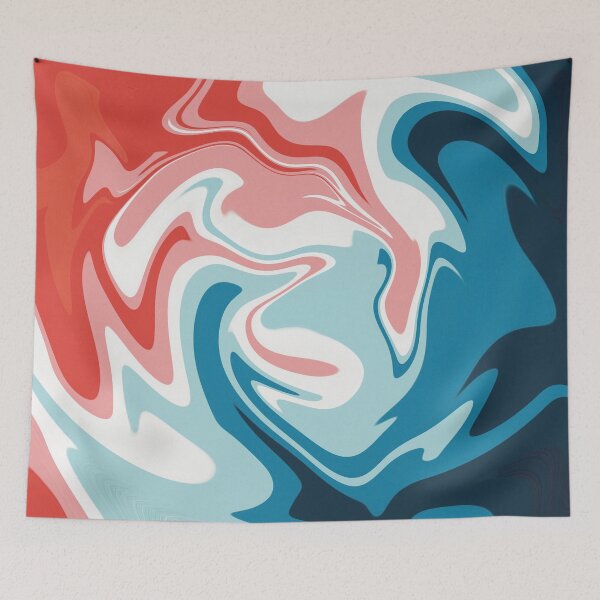 Item preview, Red White Blue Psychedelic Pattern Y2K Retro designed and sold by Skull Fern.
