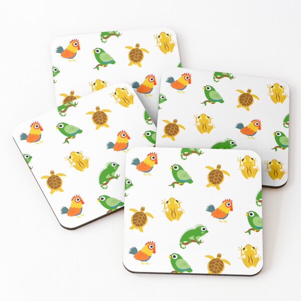 Item preview, Set of 5 Puerto Rico Animals Parrot Coqui Carey Rooster Iguana designed and sold by byDarling.