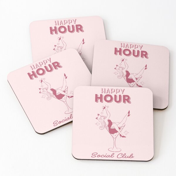 Item preview, Happy Hour Social Club Pink designed and sold by Magnolia Valley Art.