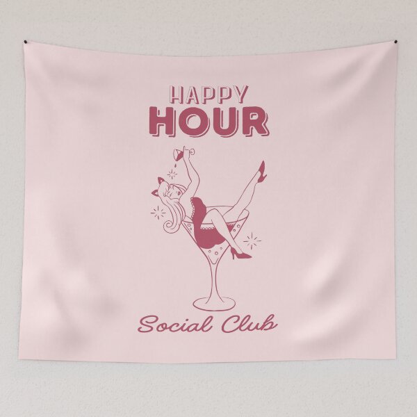 Item preview, Happy Hour Social Club Pink designed and sold by Magnolia Valley Art.