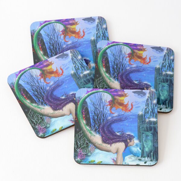 Item preview, OracleOracle colorful tail young ocean mermaid girl deep sea temple ruins coral reef designed and sold by GreyForest.