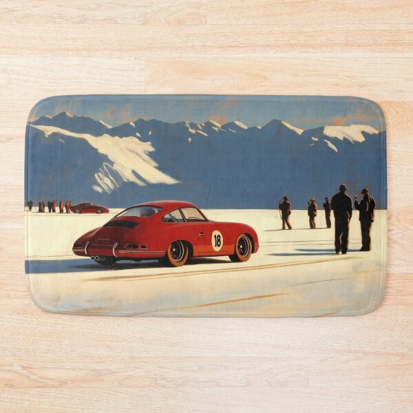 Item preview, Vintage Porsche 356 Salt Flats Race car illustration designed and sold by blackdogshop.