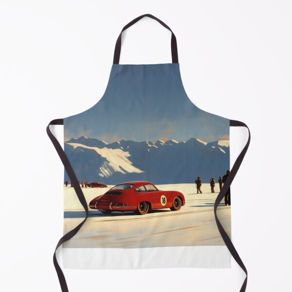 Item preview, Vintage Porsche 356 Salt Flats Race car illustration designed and sold by blackdogshop.