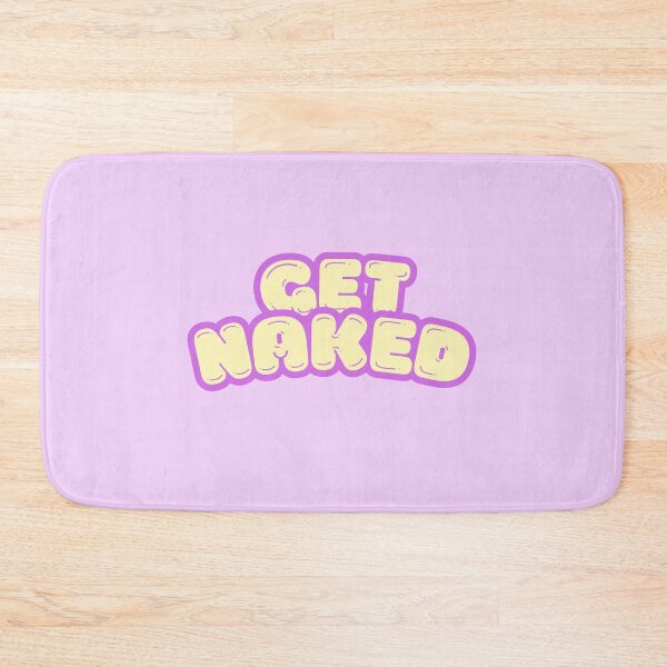 Item preview, Get Naked Kawaii Girly pop yellow and purple bathmat  designed and sold by KWZCreates.