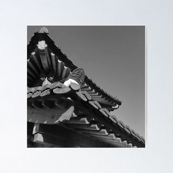 Item preview, Black and White Eunpyeong Hanok Details | Korean Architecture designed and sold by YemmyZImages.