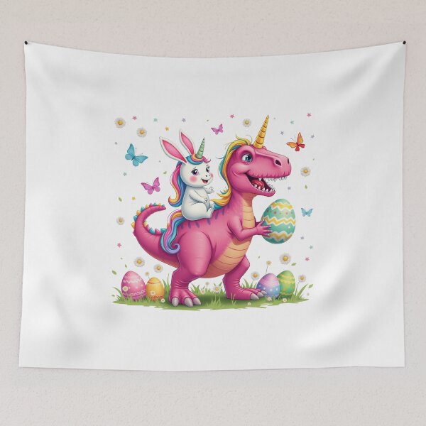Item preview, easter pink dinosaur and a rabbit unicorn designed and sold by jkrphoto.