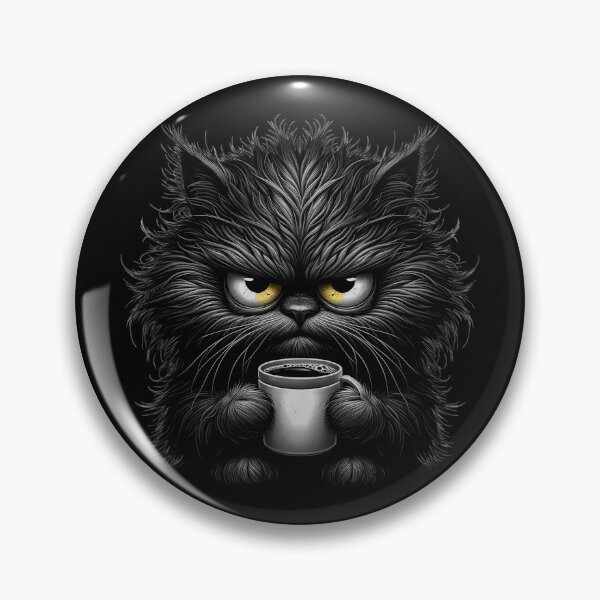 Item preview, Grumpy Black Cat with Coffee – Funny Moody Morning Design designed and sold by Aredbox.