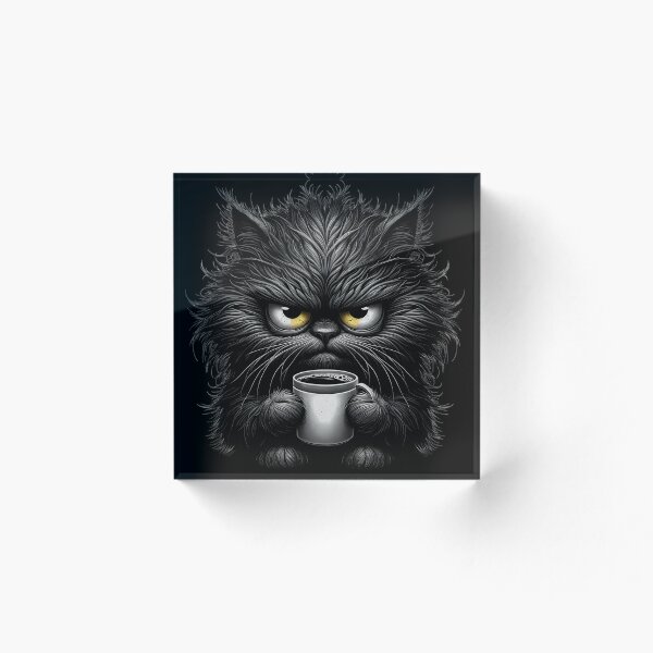 Item preview, Grumpy Black Cat with Coffee – Funny Moody Morning Design designed and sold by Aredbox.