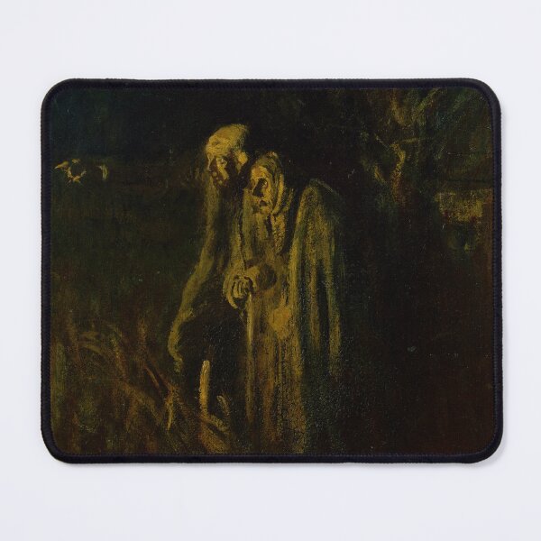 Item preview, End of Life. Elderly Couple at Night: A Poignant Masterpiece by the hungarian dark artist László Mednyánszky, 1895 designed and sold by HistoryOnWalls.