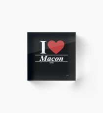 I Love Macon - Gift for Proud Georgian From Macon Georgia GA Acrylic Block