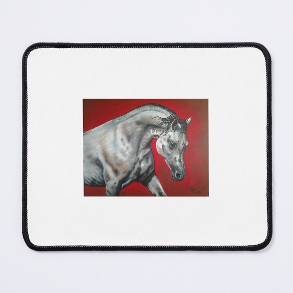 Item preview, Grey horse running on bloodred background designed and sold by FFC4U.