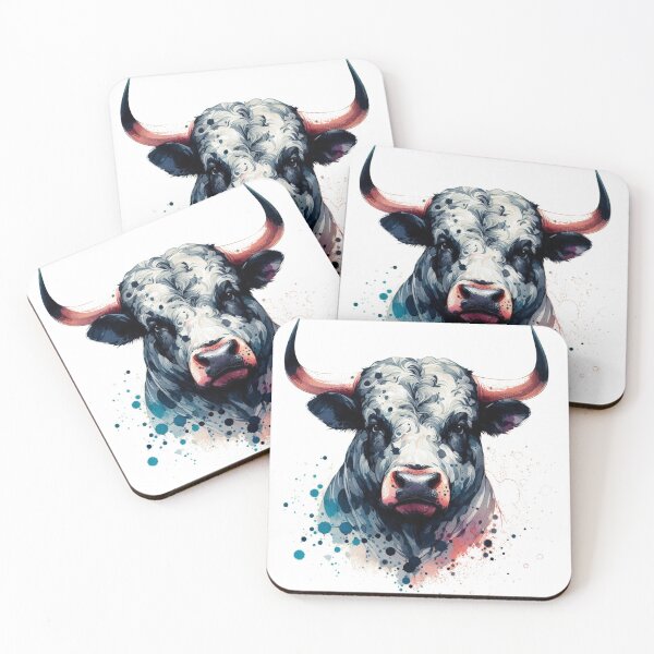 Item preview, Abstract vector watercolor illustration of a bull portrait. designed and sold by VisualHut.