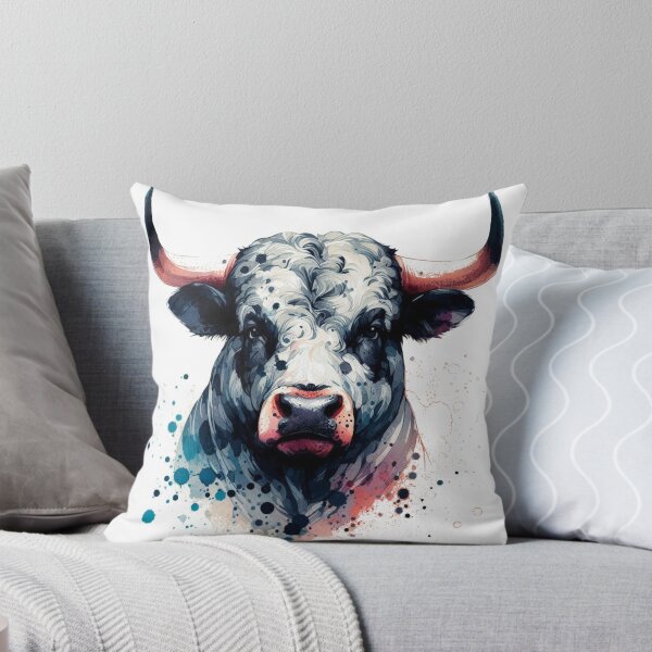 Item preview, Abstract vector watercolor illustration of a bull portrait. designed and sold by VisualHut.
