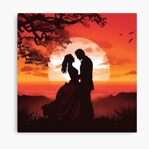 Couple Love Romance Sunset Canvas Prints for Sale | Redbubble