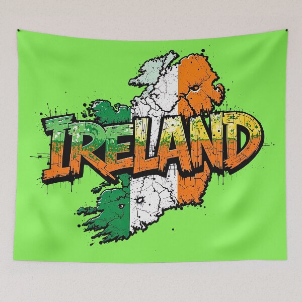 Item preview, Ireland pop art graffiti style retro vintage design designed and sold by BorgSpareParts.