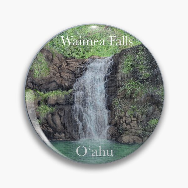 Item preview, Waterfall Painting Waimea Falls Oahu Hawaii  designed and sold by skye-studio.