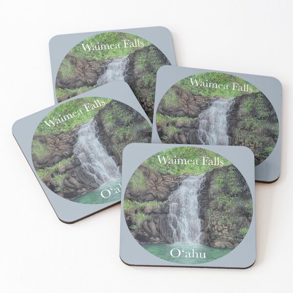 Item preview, Waterfall Painting Waimea Falls Oahu Hawaii  designed and sold by skye-studio.