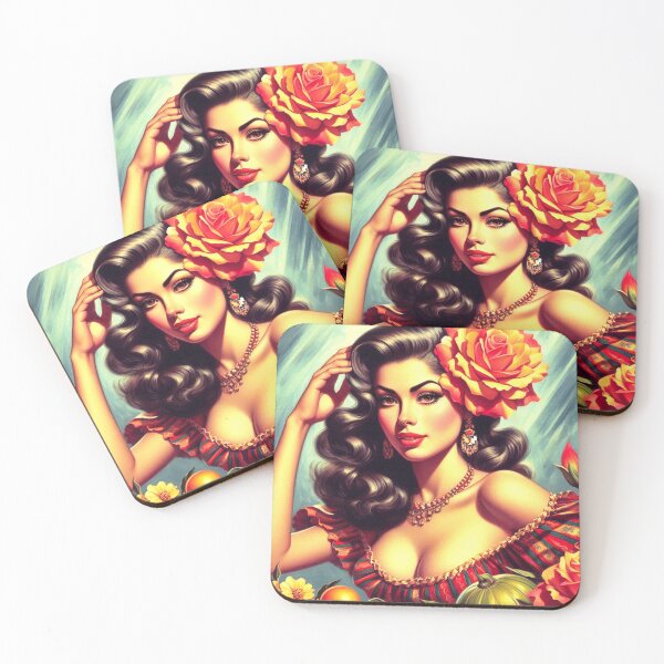 Artikelvorschau, Niedliches Pin-up-Gemälde im Retro-Stil entworfen und verkauft von PulpVintage.