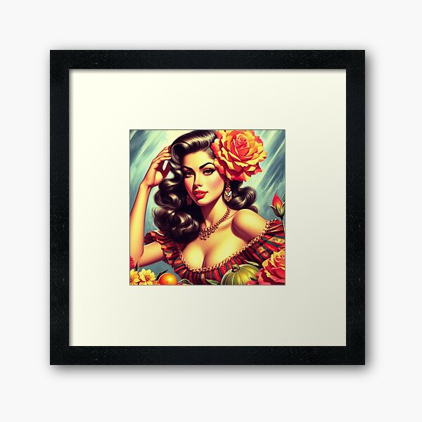 Item preview, Retro Cute Pin-up Painting designed and sold by PulpVintage.