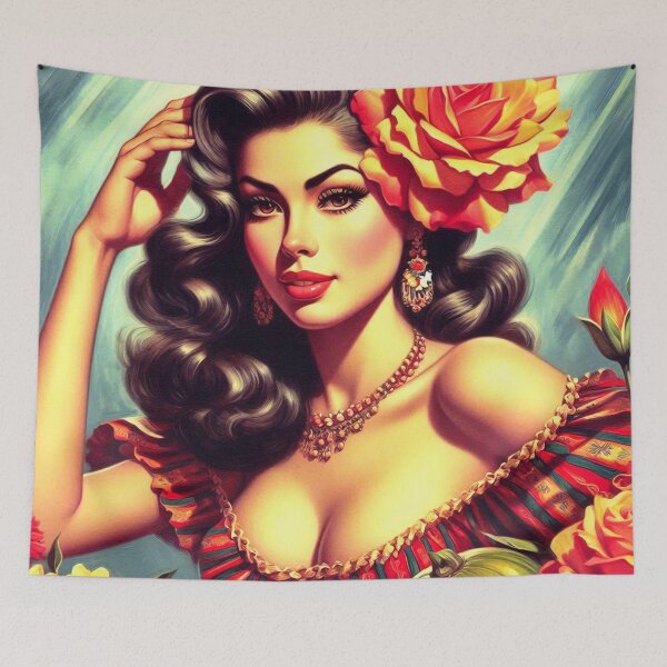 Item preview, Retro Cute Pin-up Painting designed and sold by PulpVintage.