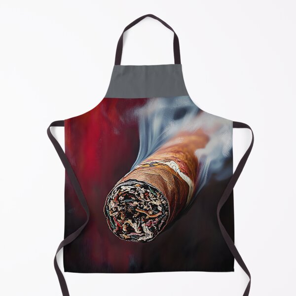 Item preview, Close-Up of Burning Cigar with Intricate Tobacco Details and Dramatic Red and Black Background Generative AI designed and sold by OlfactoART Studio.