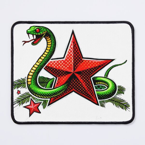 Item preview, christmas green snake with red star,christmas snake,christmas animals,christmas Vintage designed and sold by Expressions-Sel.