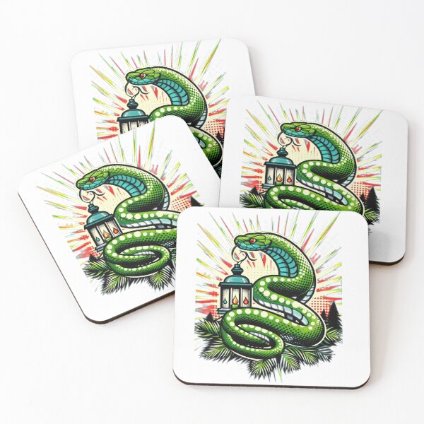 Item preview, christmas green snake with a lantern,christmas snake,christmas animals,christmas Vintage designed and sold by Expressions-Sel.