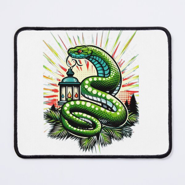 Item preview, christmas green snake with a lantern,christmas snake,christmas animals,christmas Vintage designed and sold by Expressions-Sel.