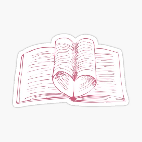Artikel-Vorschau von Bücherwurm-Valentinstag-Lesebuch mit Herzseiten, designt und verkauft von KWZCreates.