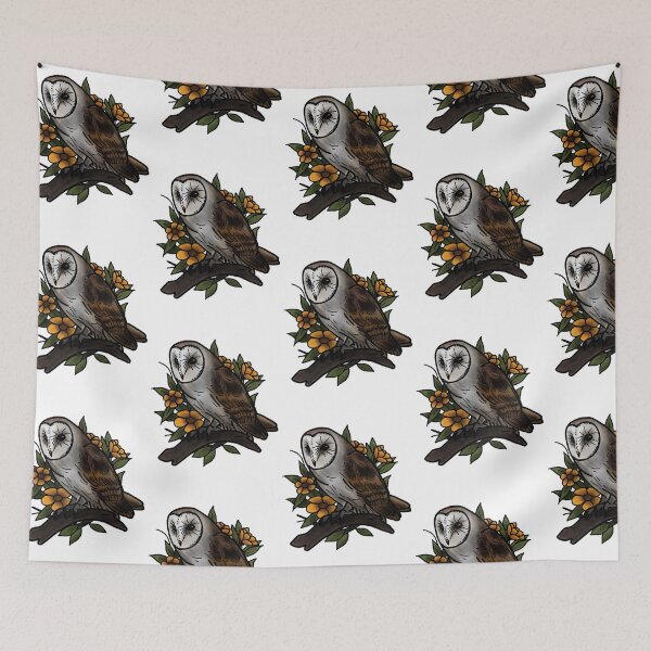 Item preview, Barn owl tattoo style designed and sold by LeahcarsArt.