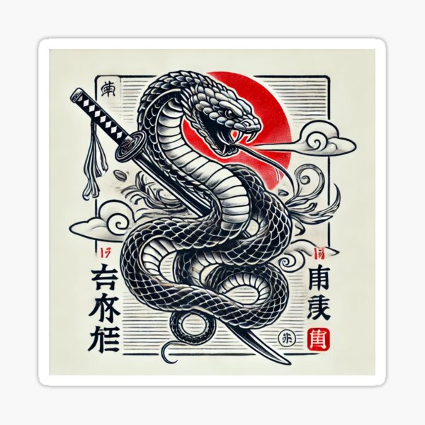 Vista previa del artículo con la obra «Año de la Serpiente», diseñado y vendido por ShenGha-design.