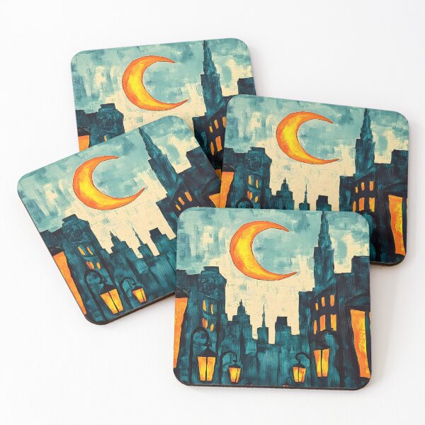 Item preview, Ramadan Lanterns Illuminate New York Cityscape with a Celestial Glow and Urban Serenity Digital Art AI Generated designed and sold by OlfactoART Studio.