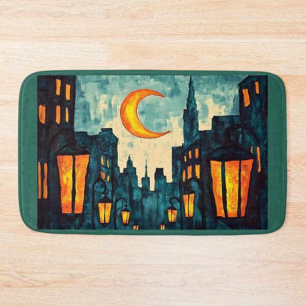 Item preview, Ramadan Lanterns Illuminate New York Cityscape with a Celestial Glow and Urban Serenity Digital Art AI Generated designed and sold by OlfactoART Studio.