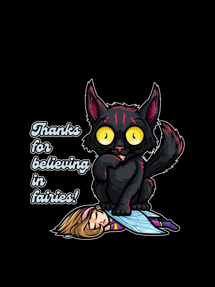 Thumbnail 5 of 5, Graphic T-Shirt, Nightwhisker: thanks for believing in fairies designed and sold by PoliCromix.