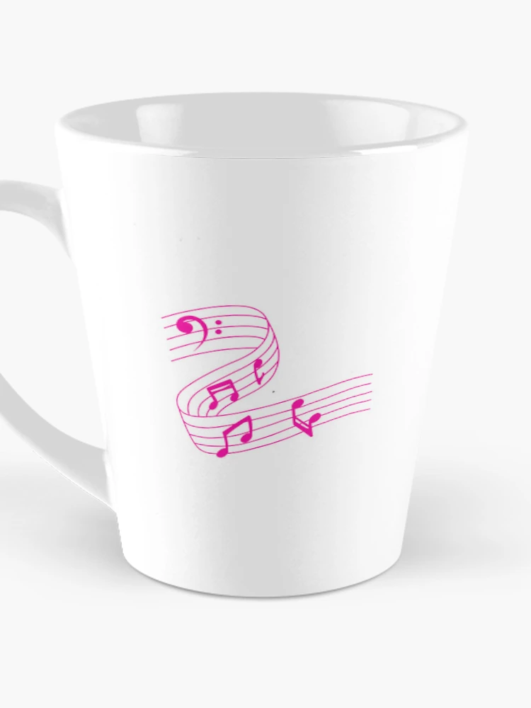 Thumbnail 3 of 4, Coffee Mug, Musical Note pink Color designed and sold by RubyCollection.