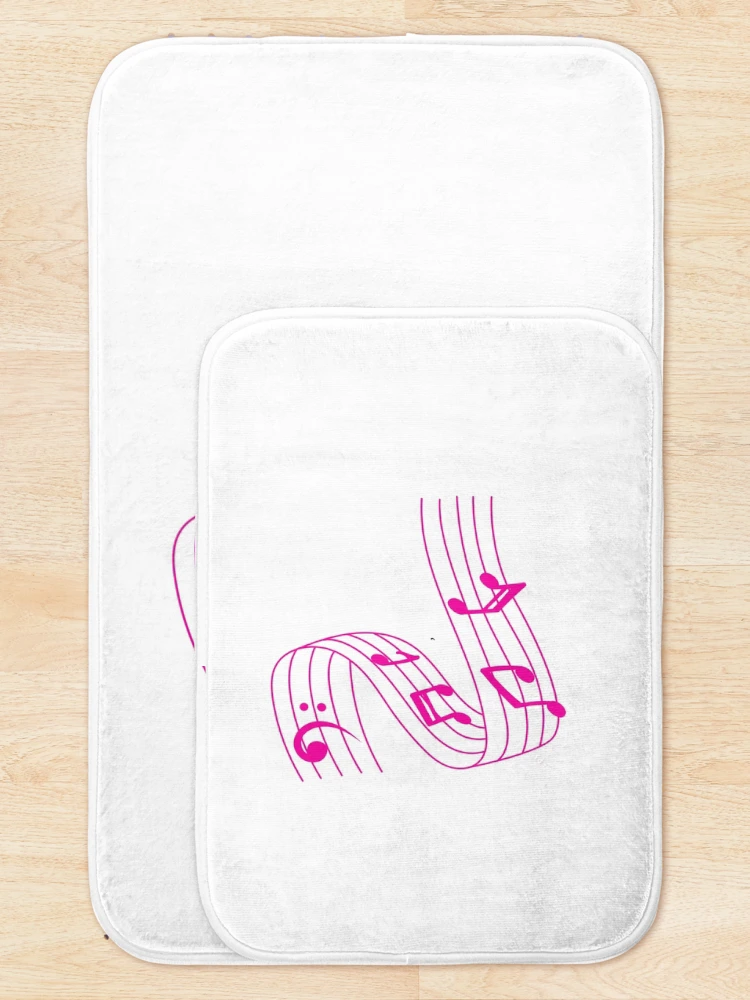 Thumbnail 5 of 6, Bath Mat, Musical Note pink Color designed and sold by RubyCollection.