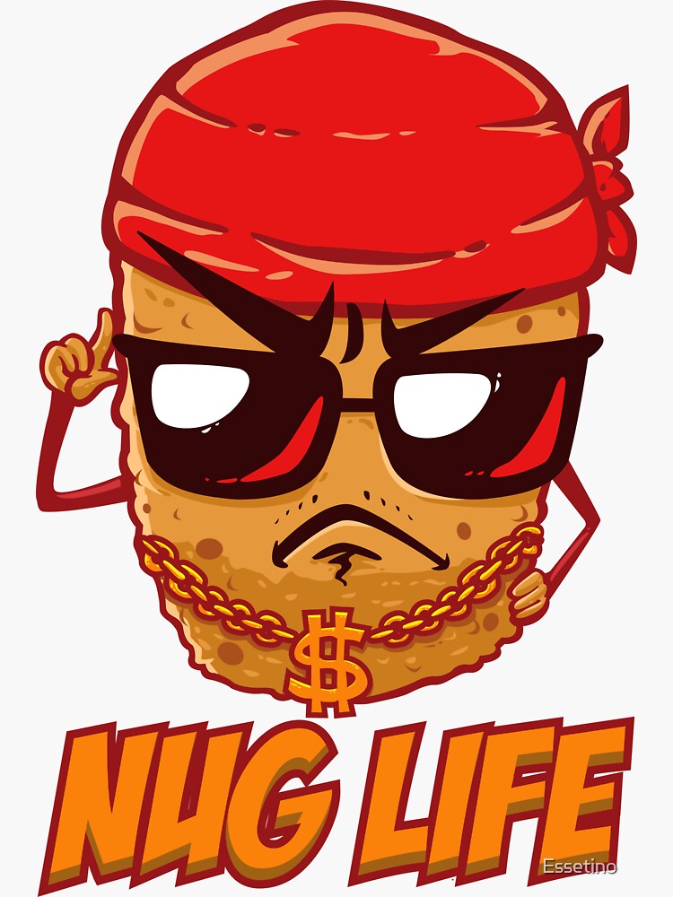 "Funny Chicken Nugget Nug Life Junk Food Nuggets " Sticker for Sale by