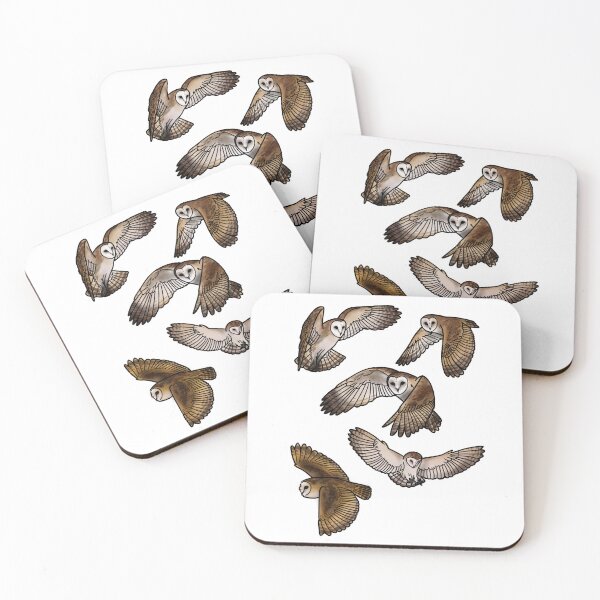 Item preview, Pattern of Barn owls tattoo style designed and sold by LeahcarsArt.