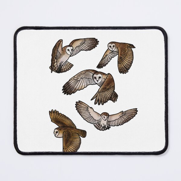 Item preview, Pattern of Barn owls tattoo style designed and sold by LeahcarsArt.